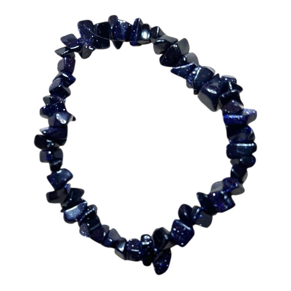 Blue Sandstone Beaded Stretch Bracelet